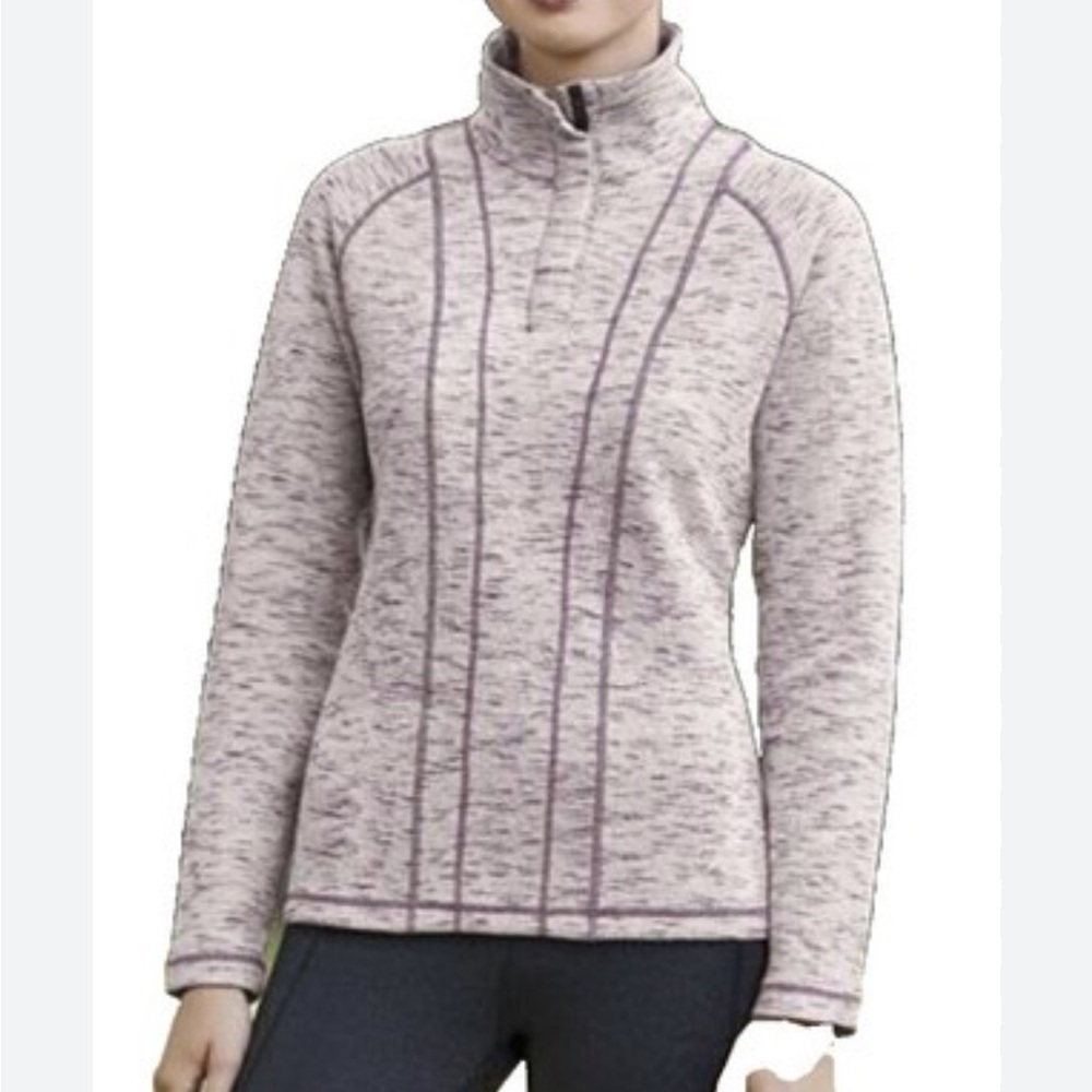 Dover Saddlery Bethany Heathered Purple Pullover Snap Neck